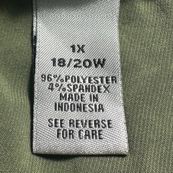 Catherines Womens Plus Size Olive Green Tank Top 1X 18/20W Capsule Foundation - Picture 4 of 7